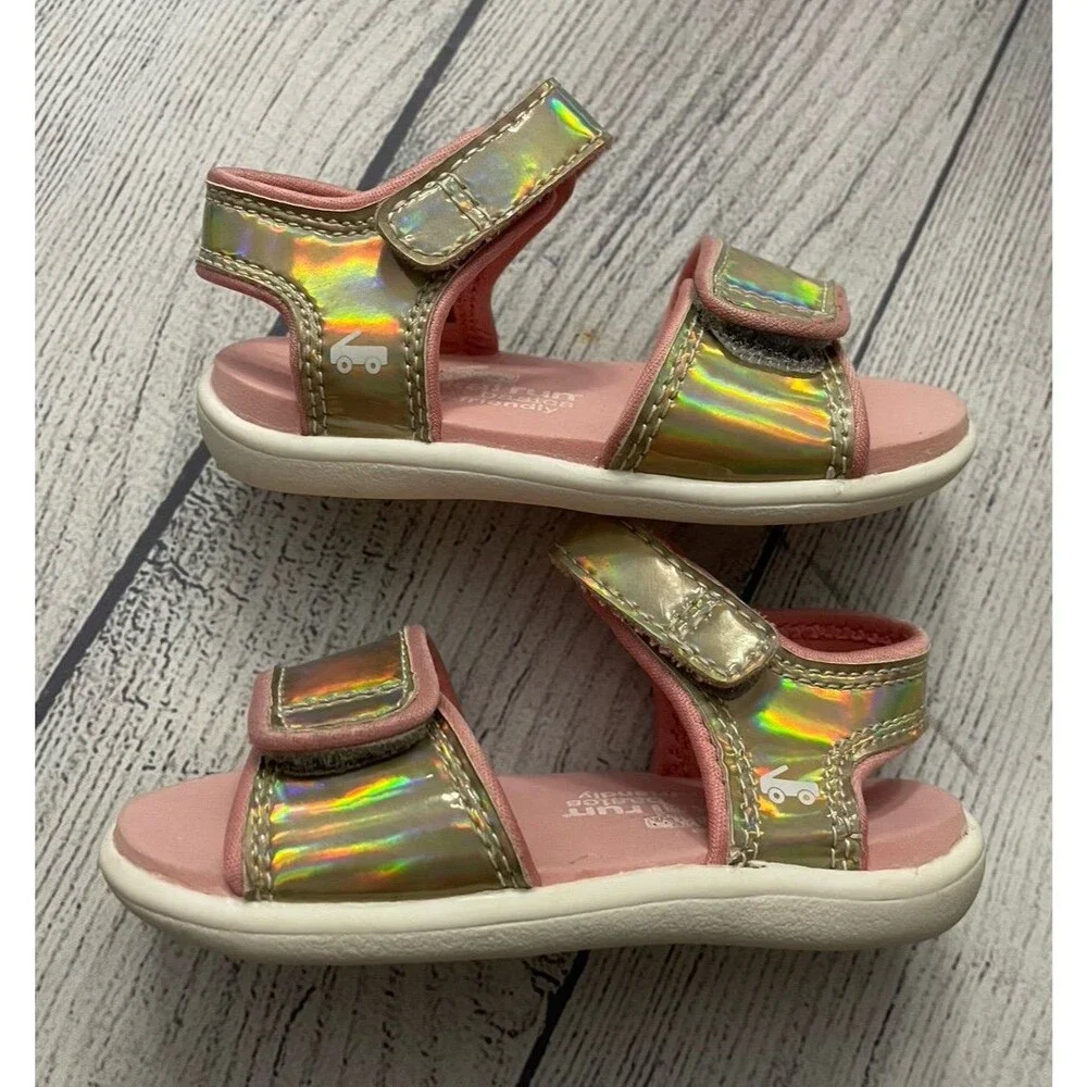 Pink & Gold See Kai Run Little Girl Toddler Sandals Shoes, Size 5